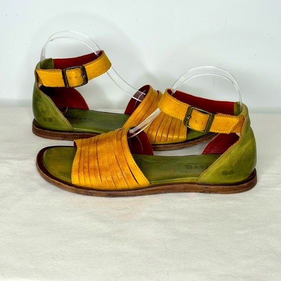 Bed Stu Shoes - Bed Stu Lilia Lemon Pistachio Leather Sandals Rustic Sz 7